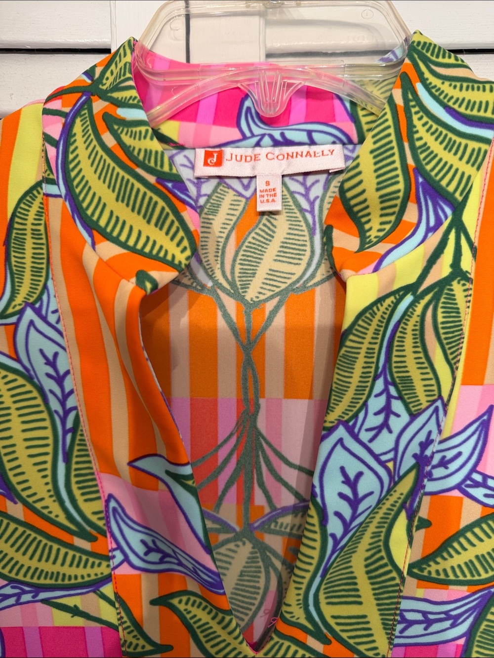 Jude Connally Orange Pink Green Purple Cream Printed Dress